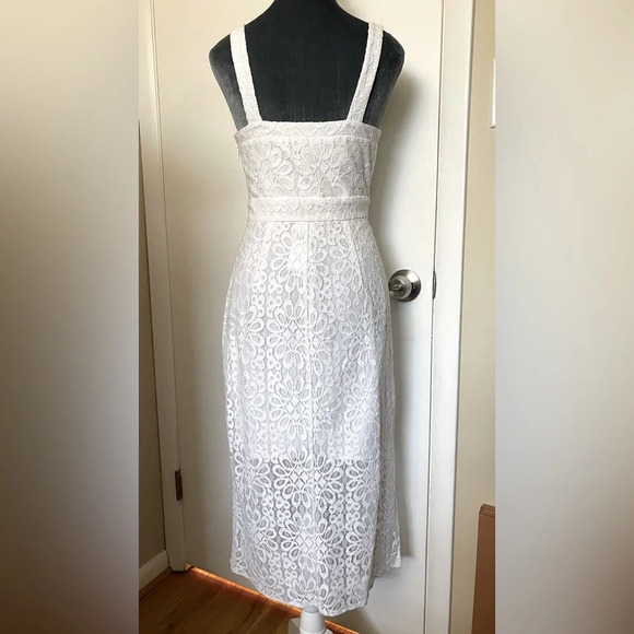 NWT BCBGeneration White Lace Midi Dress Size 2 - Picture 5 of 12